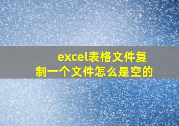 excel表格文件复制一个文件怎么是空的