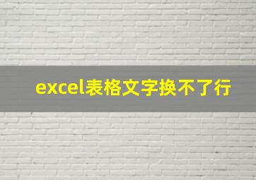 excel表格文字换不了行