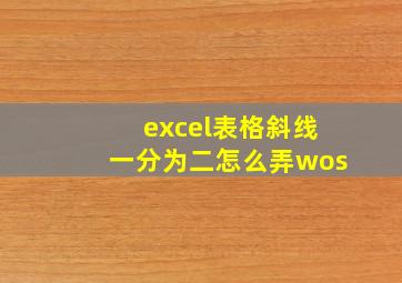 excel表格斜线一分为二怎么弄wos