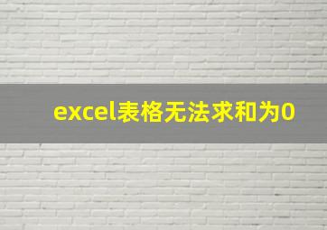 excel表格无法求和为0