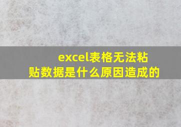 excel表格无法粘贴数据是什么原因造成的