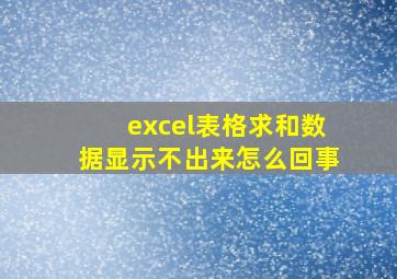 excel表格求和数据显示不出来怎么回事