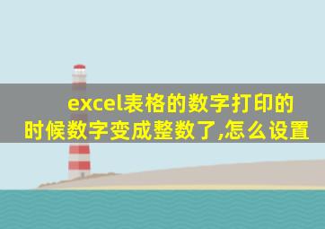 excel表格的数字打印的时候数字变成整数了,怎么设置