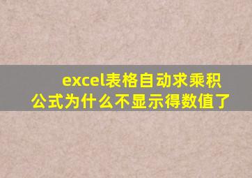 excel表格自动求乘积公式为什么不显示得数值了