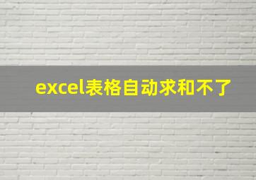 excel表格自动求和不了