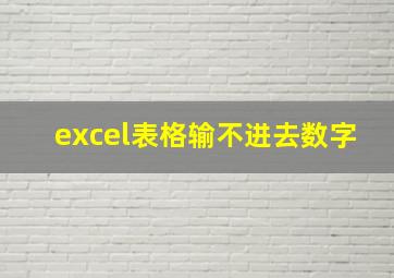 excel表格输不进去数字