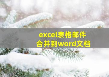 excel表格邮件合并到word文档