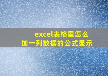 excel表格里怎么加一列数据的公式显示