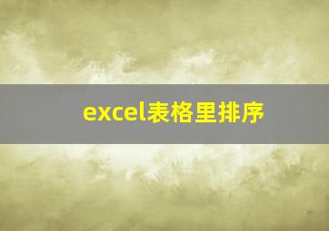 excel表格里排序