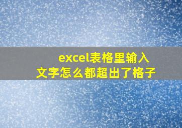 excel表格里输入文字怎么都超出了格子