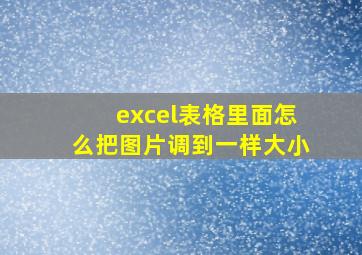 excel表格里面怎么把图片调到一样大小