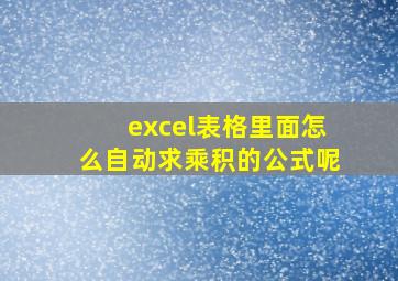 excel表格里面怎么自动求乘积的公式呢