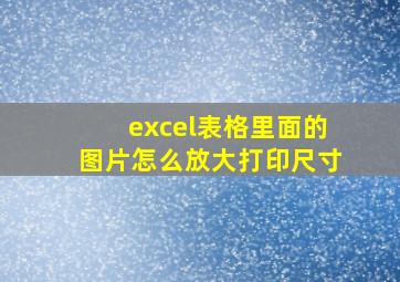 excel表格里面的图片怎么放大打印尺寸