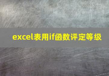 excel表用if函数评定等级