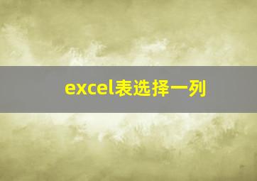 excel表选择一列