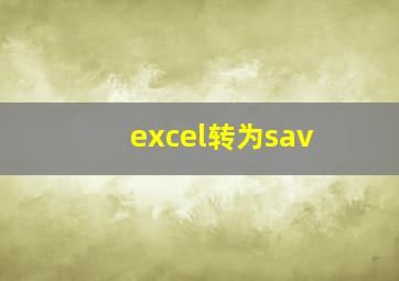 excel转为sav