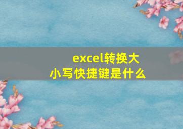 excel转换大小写快捷键是什么