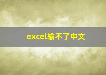 excel输不了中文