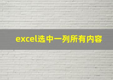 excel选中一列所有内容