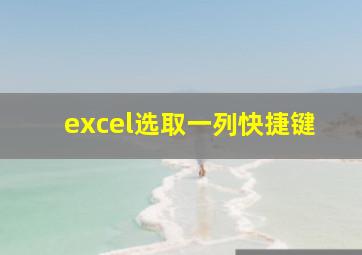 excel选取一列快捷键