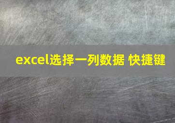 excel选择一列数据 快捷键