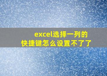 excel选择一列的快捷键怎么设置不了了