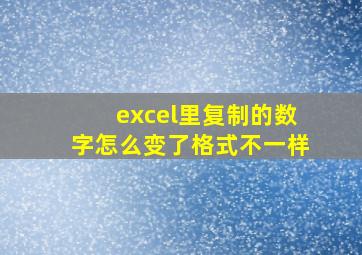 excel里复制的数字怎么变了格式不一样