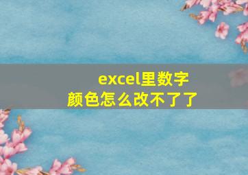 excel里数字颜色怎么改不了了