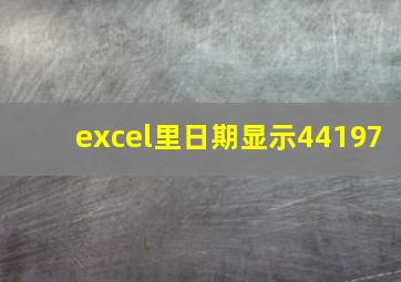 excel里日期显示44197