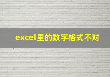 excel里的数字格式不对