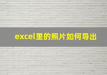 excel里的照片如何导出