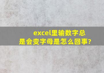 excel里输数字总是会变字母是怎么回事?