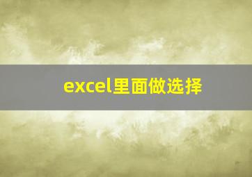 excel里面做选择