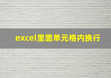 excel里面单元格内换行