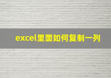 excel里面如何复制一列