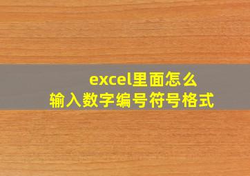 excel里面怎么输入数字编号符号格式