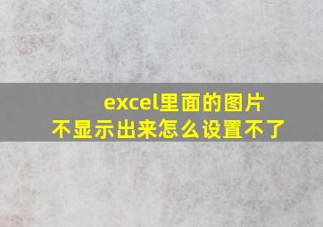 excel里面的图片不显示出来怎么设置不了