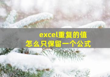 excel重复的值怎么只保留一个公式