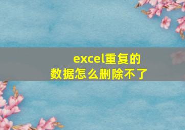 excel重复的数据怎么删除不了