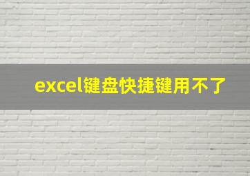 excel键盘快捷键用不了