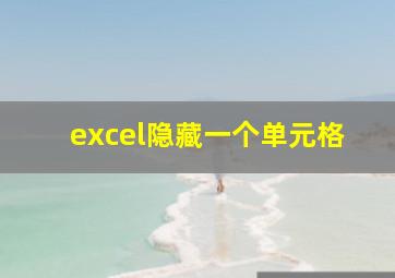 excel隐藏一个单元格