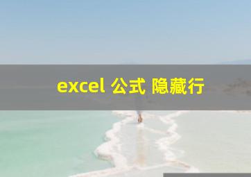 excel 公式 隐藏行