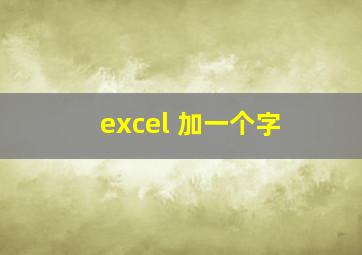 excel 加一个字