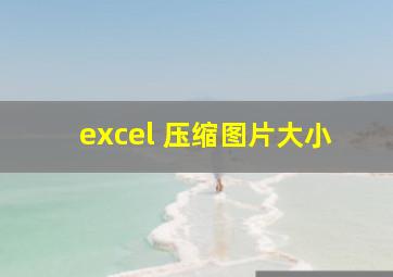 excel 压缩图片大小