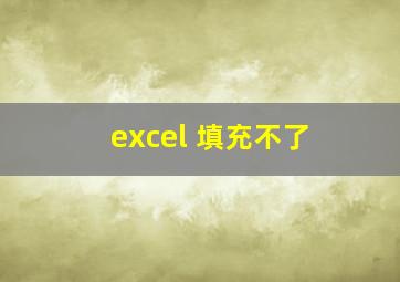 excel 填充不了