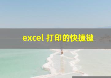 excel 打印的快捷键