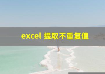 excel 提取不重复值