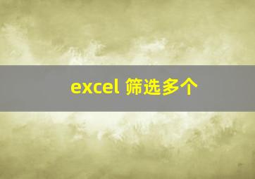 excel 筛选多个