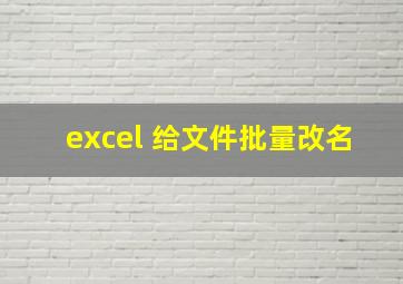 excel 给文件批量改名