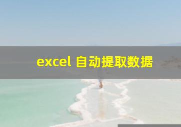 excel 自动提取数据